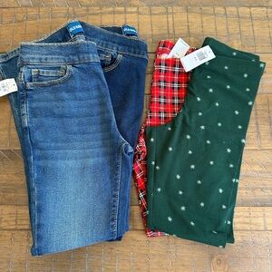NWT Old Navy Girls Jeggings and Holiday Legging  Bundle